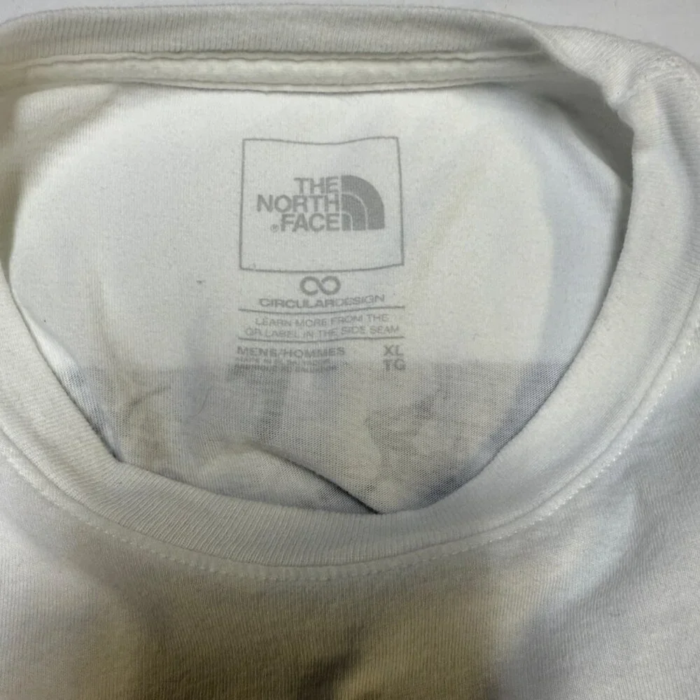 The North Face Men’s XL‎ White Long Sleeve Back Logo Graphic Tee Shirt EUC